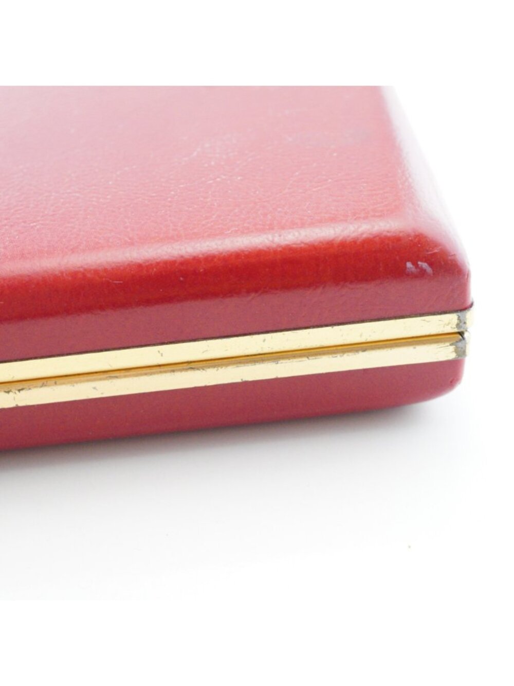 Vintage Red Jewelry Earrings Travel Storage Case Clamshell - Picture 6 of 7